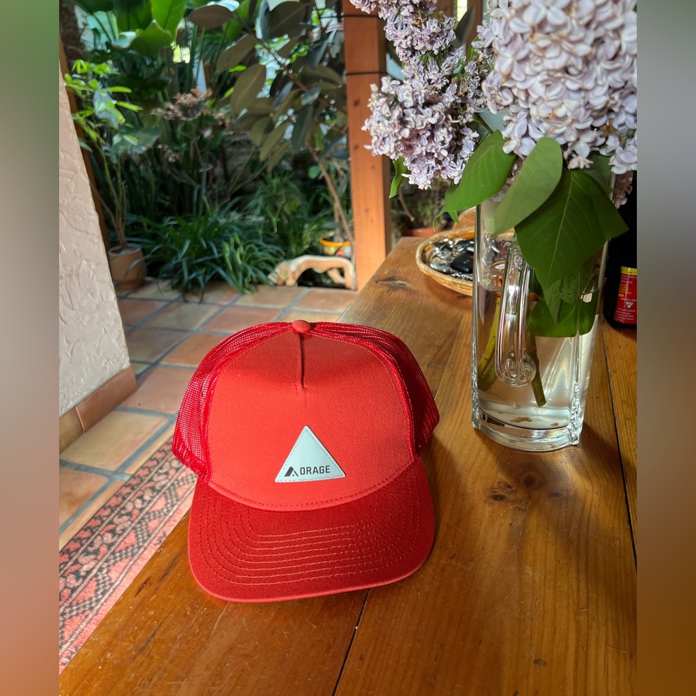 Orage Red Trucker Hat with Logo